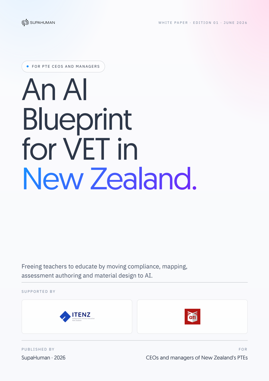 An AI Blueprint for VET in New Zealand — whitepaper cover